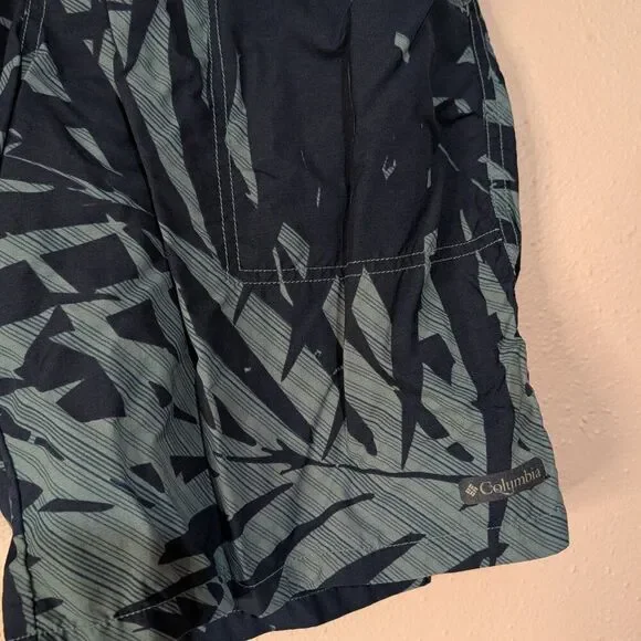 ⭐Columbia Men's Swim Shorts Blue Navy Palm Print Hidden Pocket Size Medium⭐ - Picture 5 of 12
